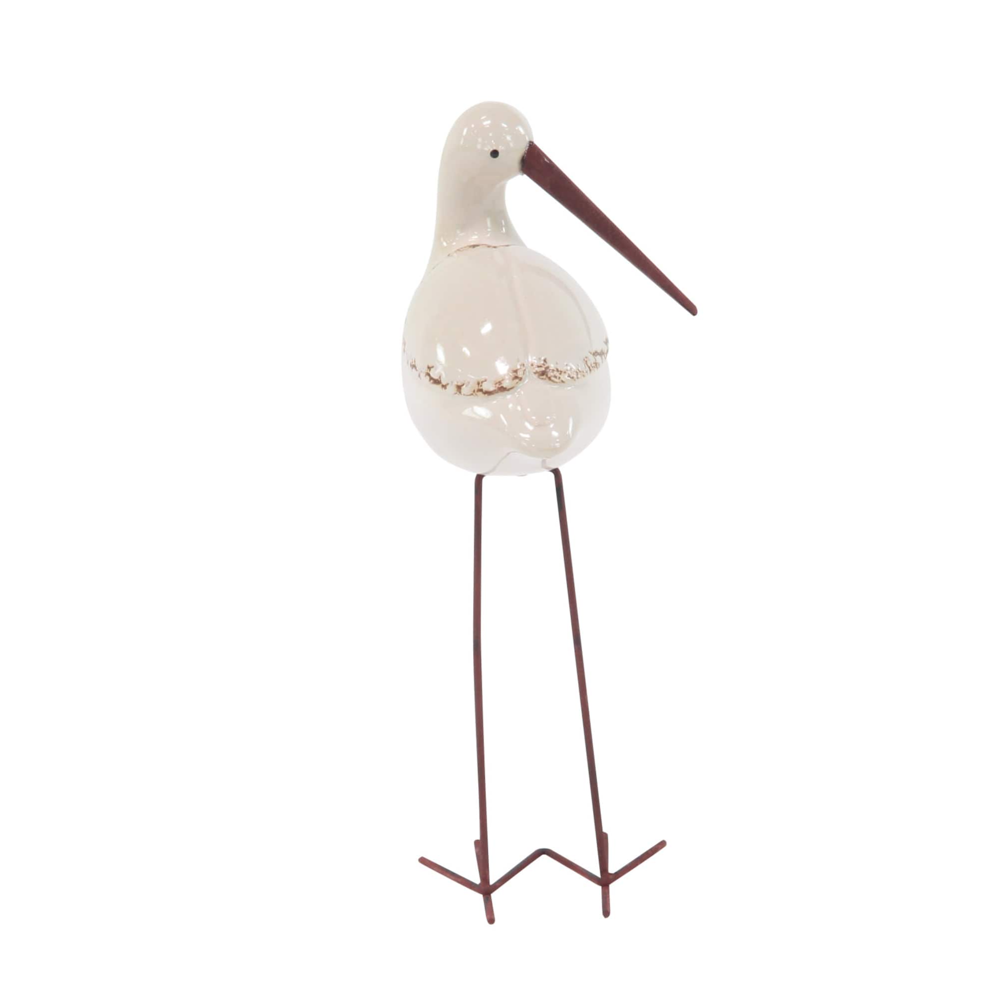 White Stoneware Coastal Birds Sculpture Set